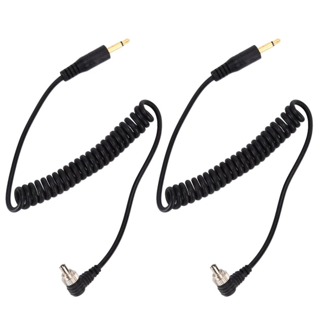 Cable Flash Flash Inscesado, enchufar y reproducir 2 piezas Flexibles Flexibles de 2pcs Respuesta universal RÁPIDA NEGRO DE 3.5 mm Un cable de cable de sincronización Flash de PC Masculina Con