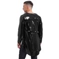 thumbnail image 3 of CHICTRY Mens Ringmaster Circus Show Dress-up Sequins Tuxedo Tailcoat Magician Blazer Jacket Black M, 3 of 6