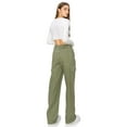 thumbnail image 5 of Cali1850 Women’s Straight Leg Cargo Pants Mid Rise Contrast Stitch Twill Fabric Casual Multi Pockets Trousers, 5 of 6