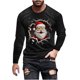 thumbnail image 2 of Blusas y camisas de manga larga con cuello redondo para hombre Blusa de manga larga con cuello redondo y estampado navideño para hombre Blusa de poliéster para hombre, 2 of 4
