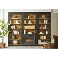 thumbnail image 2 of 8' Tall Wood Bookcase Wall with Fireplace Organizer Fully Assembled Black, 2 of 13