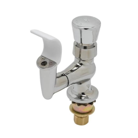 T&S Brass B548752 Brass Nickel Chrome Flexible Mouth Guard Push Button Metering Handle