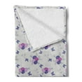 thumbnail image 2 of Floral Soft Flannel Fleece Throw Blanket, Rhythmic Meadow Flowers Bouquet Butterflies Pattern, Cozy Plush for Indoor and Outdoor Use, 50" x 60", Fuchsia Violet, by Ambesonne, 2 of 5