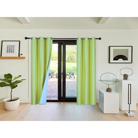 k60 Blackout Curtain Room Darkening 95" length Yellow Color for Large Window Sliding Door 2 panels for bedroom home décor