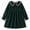 A1017-Green, variant on HILEELANG Toddler Girls 100% Cotton Long Sleeve Dress, Ruffle Peter Pan Collar Button Front Casual Dress, Burgundy Red, 4Y
