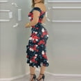 thumbnail image 4 of Fridja Womens Summer Dress One-shoulder Irregular Tight-fitting Hip Print Dress, 4 of 6