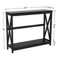 thumbnail image 3 of Renwick Transitional Wood X-Design Console Table with Storage Shelf, Black, 3 of 6