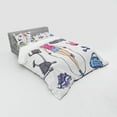 thumbnail image 3 of Ambesonne Fitness Bedding Set 3 Pcs, Cartoon Girl Work, Twin XL, Multicolor, 3 of 3