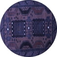 thumbnail image 1 of Ahgly Company Indoor Round Persian Blue Traditional Area Rugs, 3' Round, 1 of 4