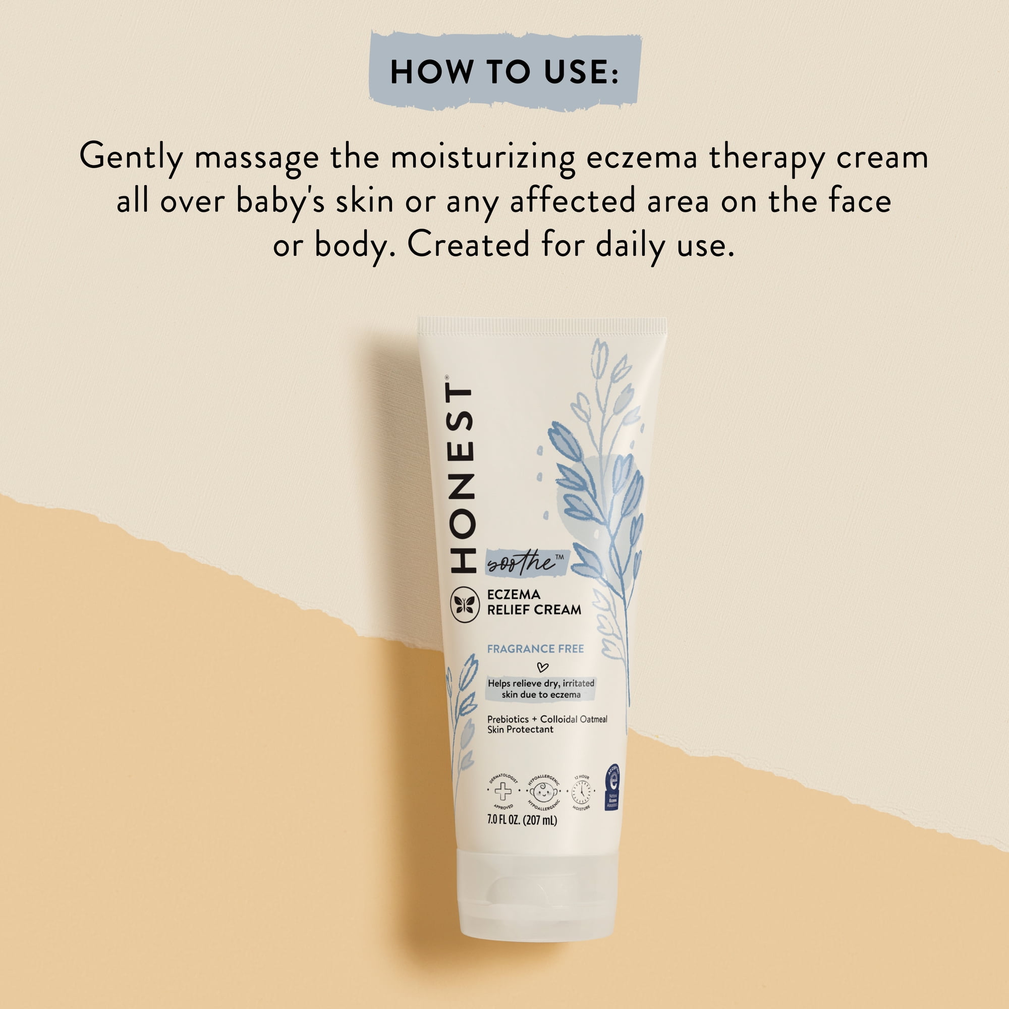 (2 pack) The Honest Company Eczema Relief Cream 7 oz