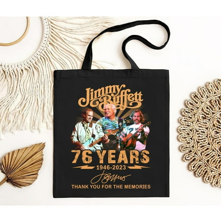 vintage Jimmy Buffett 76 Years 1946  2023 Thank You For The Memories Tote Bag-TH17285