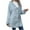 Light Blue, variant on Women Fleece Jacket Coat Button Up Sherpa Jacket with Hood Side Split Open Front Cardigan Coat Warm Winter Coats Beige M