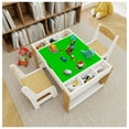thumbnail image 4 of LEGO Compatible Play Table & Chairs Set - 2-in-1 Kids Activity Table with Storage - White, 4 of 8