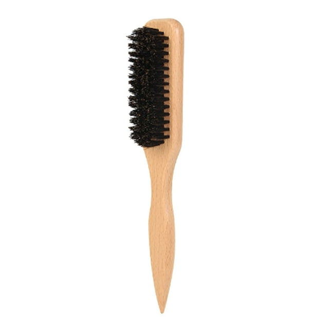 Cepillo para barba de hombre con peine de madera de jabalí para el cuidado, peinado y limpieza del vello facial, con mango de madera natural; herramienta de belleza duradera
