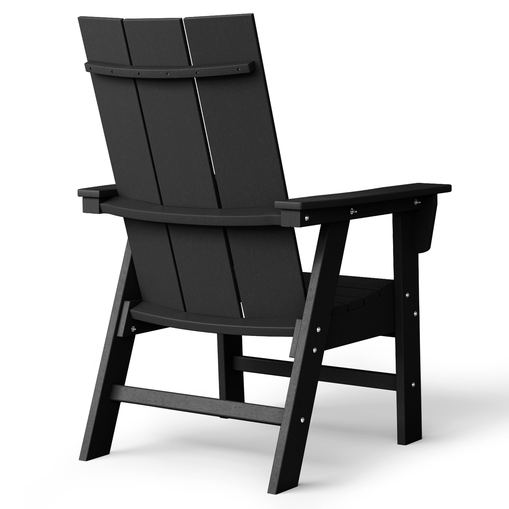 WestinTrends Ashore Outdoor Patio HDPE Plastic Modern Adirondack Dining Chair, Black