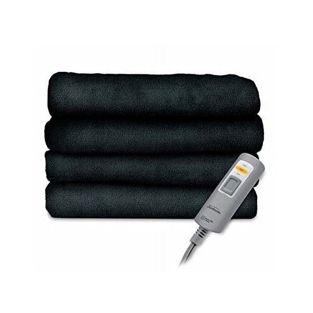 Sunbeam Electric Heated Throw Blanket Microplush Washable with 3-Heat Setting Auto-Off Controller,( Deep Blue)