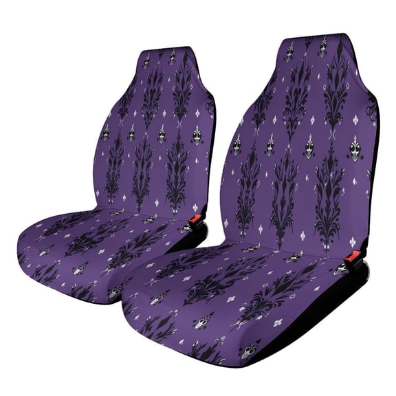 Halloween Purple Car Seat Covers,Universal Auto Front Seats Protector Fits for Car,SUV Sedan,Truck