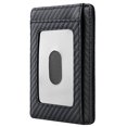 thumbnail image 2 of Front Pocket Minimalist Leather Slim Wallet RFID Blocking Carbon Fiber Texture(Black), 2 of 2