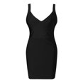thumbnail image 2 of ZHOGXU Women's Dress Sleeveless V Neck Solid Color Fashion Comfortable Slim Fit Mini Dresses For Casual Daily Wear,Black,L, 2 of 5