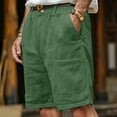 thumbnail image 5 of MIXUE Mens Shorts Summer Solid Color Casual Mid Waist Cargo Splice Pocket Drawstring Fashion Loose Mens Workout Shorts Activewear,Green,M, 5 of 6