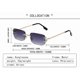 thumbnail image 5 of Wekity Vintage Rimless Rectangle Sunglasses Tinted Lens Gold Metal Frameless Eyewear Sunglasses For Women Men, 5 of 5