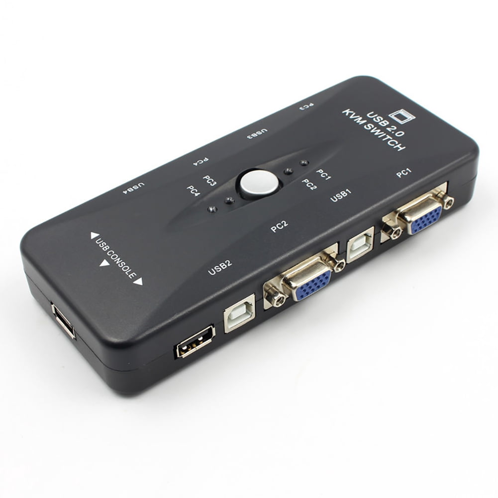 Deyuer 4 Ports USB 2.0 KVM Switch Mouse/Keyboard/Printer/VGA Video Monitor 1920x1440