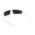 thumbnail image 4 of Robotic Futurism Streamline Wrap Arm Rectangular Plastic Sunglasses White - Silver Mirror, 4 of 4