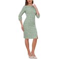 thumbnail image 4 of INSPIRE CHIC Women's Tweed Dress Boat Neck 3/4 Sleeve Knee Length Work Dress M Green, 4 of 6