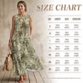 thumbnail image 5 of FOR U DESIGNS Green Vintage Palm Tree Print Couples Matching Outfits His and Hers Matching Set Linen-Look Women Sleeveless Dress with Pocket or Men Casual Shirt, 5 of 7