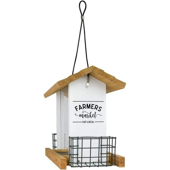 Wild Wings WWLF2-DECO Farmhouse Hopper Bird Feeder, White