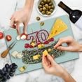 thumbnail image 4 of 70th Birthday Cutting Board, Cake 70 Number Candles and Sprinkles Party Themed Event Photo Image, Decorative Tempered Glass Cutting and Serving Board, Large Size, Multicolor, by Ambesonne, 4 of 5
