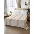 thumbnail image 3 of King Flat Sheet Only Modern Rustic Beige Stripes Soft Microfiber Cooling Bedding Sheets Farm Minimalist Line Art Flat Bed Sheet for Hotel,Home Decor, 3 of 9