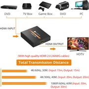 HDMI Repeater Neoteck 60M 4K 2160P 3D HDMI 2.0 Extender Booster Adapter Mini Size Metal Shell for PC DVD Sky HD Box PS3 PS4 Satellite Box and More Devices