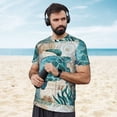 thumbnail image 4 of Wukai Watercolor Sea Turtle Print Men's Short-Sleeved Mesh T-Shirt,Quick-Dry Short Sleeve Workout T-Shirt-5X-Large, 4 of 8