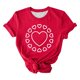 thumbnail image 1 of Pantalones Cortos para las Mujeres Sexy Impreso Suéter Superior, Día de San Valentín Casual Cuello Redondo Blusa Tee, 1 of 6