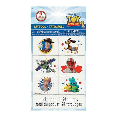 Disney Toy Story 4 Tattoos, 24ct for Birthday - Party Supplies - Licensed Tableware - Misc Licensed Tableware - Birthday - 24 (Disney Best Friend Tattoos)