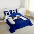 thumbnail image 3 of Manfei Game Controller Queen Comforter Set, Teens Gamer Gaming Bedding Sets, Blue White Bedding Comforter Set Breathable Home Decor, 3-Piece Reversible, 3 of 8