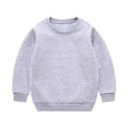 thumbnail image 3 of Tsivenald Boys Crew Neck Warm Sweatshirt, Cotton Long Sleeve Pullover Casual Soft Basic Tops for Kids, Toddler to Teen 1-13 Months, Gray, 3 of 9