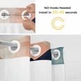 thumbnail image 5 of Abstract Geometric No Hook Shower Curtain Waterproof, Bathroom Curtains with Snap in Liners and See Through Top Window, Orange Neutral Modern Art Hotel Style Bathtub Curtains Shower 48"Wx72"L, 5 of 8