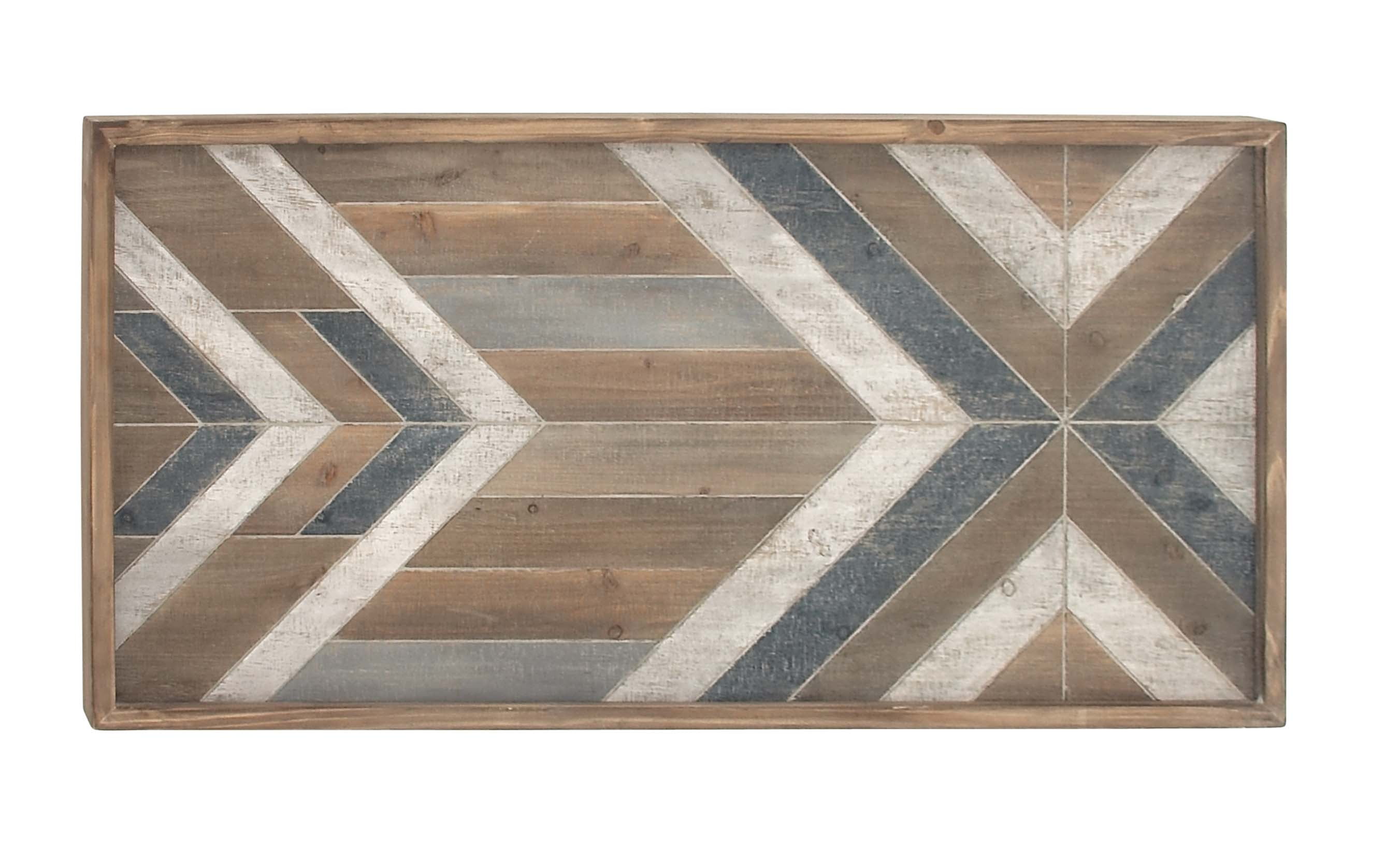 Decmode 23 X 46 Inch Farmhouse Wooden Chevron Wall Panel, Gray