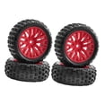 thumbnail image 5 of guohui 4 Pieces 1:18 RC Wheels and Tires, Rubber Tires Set, DIY Assembly Wear Resistant Upgrade Parts, Replace for Typhon Truck red, 5 of 9