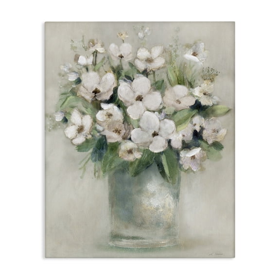 Stupell Industries Dogwood Blossoms Bouquet Floral Painting Wrapped Canvas Canvas Art Print Wall Art, 16 x 20
