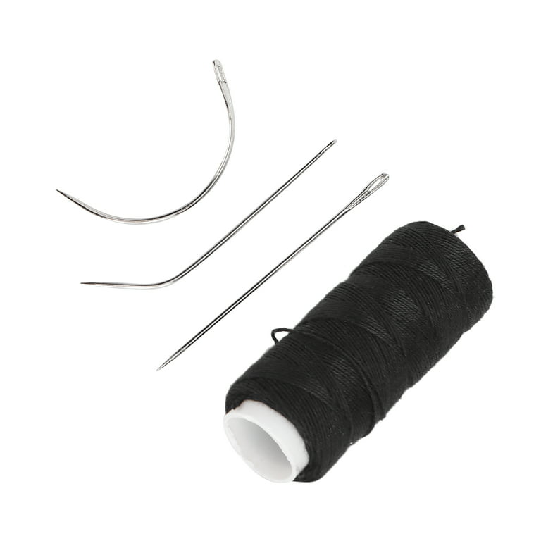  Esffaci 40PCS Hair Weave Needle And Thread Set Black Hair  Weft Sewing Thread And Wig T Pins C Curved Needles Kit For Wig Making  Blocking Knitting Modelling And Crafts