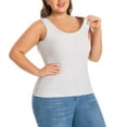 thumbnail image 6 of Plus Size Women's Built In Bra Camisole Top Breathable Comfortable Stretchy Basic Tank Vest for Everyday Wear, 6 of 8