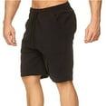 thumbnail image 4 of KIHOUT Mens Plus Size Shorts Men's Sports and Leisure Cotton and Linen Shorts Running Training Pants (Black,S-3XL), 4 of 9