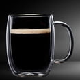 thumbnail image 3 of Insulated Double Wall Mug Cup Glass-Set of 4 Mugs/Cups for Coffee,Cappuccino,latte,espresso,Tea,Thermal,Clear,350ml, 3 of 5