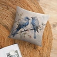 thumbnail image 6 of Decorative Square Pillowcase Cushion Case Spring Summer Vintage Birds with Leaves Cushion Case Elegant Blue Gray Birds Watercolor Wildlife Cooling Pillowcase for Living Room Bedroom 16"x16", 6 of 7