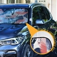 thumbnail image 3 of Universal Fit Accordion Auto Sunshade Windshield Sunshade 57'' x 31.5'' Navy Blue Abstract Flowers, 3 of 8