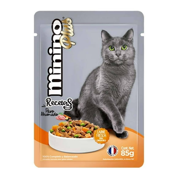 Alimento para Gato Minino Plus Recetas Pavo Ahumado 85 g