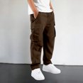thumbnail image 2 of CONZONE Kids Boys Baggy Cargo Pants Wide Leg Casual Pants for Child Elastic Waist School Fall Winter Outdoor Jogger Pants with Pockets, 2 of 8
